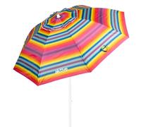AKTIVE Grand Parasol, Ø200 cm, avec Toit Ventilé, Protection UV50, Multicolore, Mât 28-32 mm, Mât Flexible, avec Sac de Transport, Beach