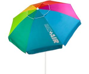 AKTIVE Grand Parasol, Ø200 cm, Parasol Coupe-Vent, Protection UV50, Multicolore, Mât 28-32 mm, Mât Flexible, avec Sac de Transport, Beach
