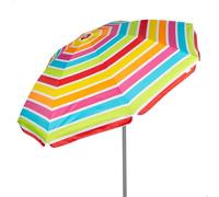 AKTIVE Grand Parasol de Plage, 200 cm, Multicolore, Protection UV50, Inclinable et Réglable en Hauteur, Mât en Acier, Tissu Oxford, 8 Mâts, Grands Parasols, Housse de Transport avec Poignée (62362)
