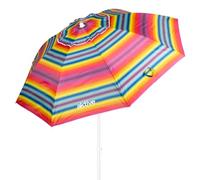 AKTIVE Grand parasol de plage, protection UV50, inclinable et réglable en hauteur, mât en acier, tissu Oxford, 8 tiges, grands parapluies, housse de transport avec poignée, 220 cm