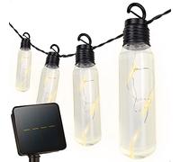 AKTIVE Guirlande lumineuse solaire à LED pour l'extérieur, 1,8 m de lumière et 3,8 m de longueur de câble, 50 ampoules solaires à LED, étanche avec protection IP44, lumière chaude (61541)