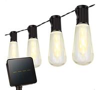 AKTIVE Guirlande Lumineuse Solaire d'Extérieur LED, Lumière de 1,8 M et Câble de 4 M de Long, 10 Ampoules Solaires LED, Étanche avec Protection Ip44, Lumière Chaude