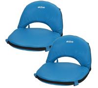AKTIVE Lot de 2 sièges pliants Multifonctions Bleus, 41x40x33 cm, Dossier réglable sur 6 Positions, Design Compact, Sangles de Transport Sac à Dos, Tissu Polyester (63127)