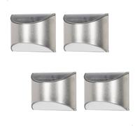 AKTIVE Lot de 4 appliques solaires LED, lumière blanche, 5-10 lumens, acier inoxydable, pour mur, étanche IP44, autonomie jusqu'à 8 heures, éclairage extérieur pour terrasse et balcon (61581)