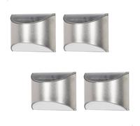 AKTIVE Lot de 4 appliques solaires LED, lumière blanche, 5-10 lumens, acier inoxydable, pour mur, étanche IP44, autonomie jusqu'à 8 heures, éclairage extérieur pour terrasse et balcon (61581)