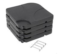 Aktive Square Refillable Parasol Support 4 Pieces Noir
