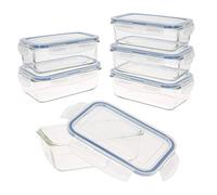 AKTIVE Max Home 16533 Lot de 6 boîtes hermétiques en Verre compatibles avec Fermeture éclair et couvercles Transparents 800 ML