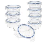 AKTIVE Max Home 16535 Lot de 8 boîtes hermétiques en Verre compatibles avec Fermeture éclair et couvercles Transparents 580 ML