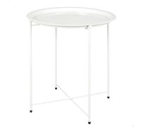 AKTIVE Max Home 18501 Table d'appoint Ronde, 47 x 52 cm, Poids Maximum supporté 5 kg, en Acier Blanc, Tables centrales, avec Plateau Amovible, décorative pour Salon, Salle à Manger, Chambre à Coucher