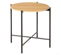AKTIVE Max Home 18504 Table d'appoint, Ronde, Effet chêne, Structure métallique Noire, 40 x 40 x 40 cm, Poids Maximum supporté 4 kg