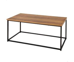 AKTIVE Max Home 18514 Table d'appoint, 90 x 48 x 40 cm, Poids Maximum supporté 20 kg, Structure métallique Noire, Effet chêne, Tables Basses, pour Salon, Salle à Manger, Bureau