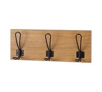 AKTIVE Max Home 18520 Porte-manteau mural avec 3 cintres, poids maximum supporté 3 kg, effet bois, pour suspendre manteaux, chapeaux, sacs