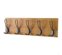 AKTIVE Max Home 18522 Porte-manteau mural avec 5 cintres, poids maximum supporté 5 kg, effet bois, pour suspendre manteaux, chapeaux, sacs