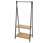 AKTIVE Max Home Âne à Vêtements, Portemanteau, Portemanteau et Porte-Chaussures, 2 Étagères de Rangement, 64X40X150 cm, Industriel, Couloir, Porte-Chaussures, Porte-Manteau, Crochets Muraux