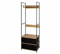 AKTIVE Max Home Armoire Ouverte, 60X40X175 cm, avec Porte-Vêtements et Tiroirs en Tissu, en Acier et Bois, Max 30 kg, Dressing, Armoires de Chambre, etagères de Rangement