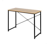 AKTIVE Max Home Desk, 100X40X70 cm, Plateau en Bois, Structure en Acier Noir, pour Le Bureau et l'Étude, Style Industriel, Robuste et Stable, Bureaux, Bureaux d'Ordinateur (18422)