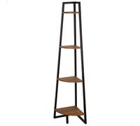 AKTIVE Max Home Etagère d'angle, 30x30x135 cm, Charge maximale 12 kg, 4 Niveaux, Acier, Bois, Rangement, Organisation, Etagères Hautes, Chambre à Coucher, Salon, Salle de Bains (18458)