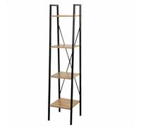 AKTIVE Max Home etagère de Rangement, 4 Étagères, 34X32X148 cm, Fabriqué en Acier et en Bois, Facile à Assembler, Robuste et Durable, Design en Échelle, Meuble de Salon, etagères en Bois