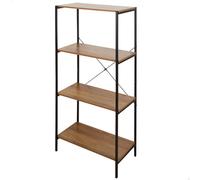 AKTIVE Max Home Étagère de Rangement, 60 x 30 x 120 cm, 4 étagères, Acier et Bois, Montage Facile, Robuste, Durable, renforcement croisé, Meubles de Salon, étagères en Bois, bibliothèque (18455)