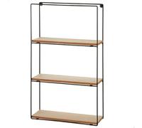 AKTIVE Max Home Etagère Murale, 30x10x50 cm, Charge maximale 6 kg, 3 étagères, avec Cadre métallique, Rectangulaire, Suspension Moderne, Décoration du Salon, Chambre à Coucher (18474)