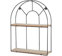 AKTIVE Max Home Etagère Murale, 35x10x45 cm, Max 4 kg, Circulaire, avec 2 étagères, Design Moderne, Décoratif, Cadre en métal Noir, pour Salon, Couloir, Chambre, Bureau (18463)