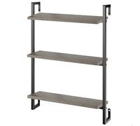 AKTIVE Max Home Etagère Murale, 40x12x55 cm, Supporte jusqu'à 6 kg, 3 étagères, Effet Ciment, Cadre en métal Noir, Etagère décorative, pour Cuisine, Salon, Bureau, Chambre (18477)