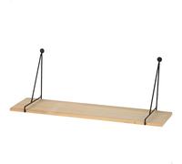 AKTIVE Max Home Etagère Murale, 50 cm, Poids max5 kg, avec Supports métalliques triangulaires, Flottante, Effet Bois Clair, Décoration, Salon, Salle à Manger, Cuisine, Salle de Bain (18489)