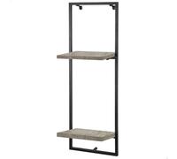 AKTIVE Max Home Etagère Murale, Supporte jusqu'à 4 kg, 2 étagères, Effet béton, Cadre métallique, Noir, Design Vertical, pour Salon, Couloir, Chambre, Cuisine (18483)