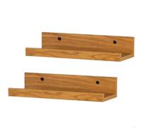 AKTIVE Max Home Lot de 2 étagères murales, 25 cm, Charge Max 4 kg, Effet chêne, Flottantes, pour Photos, Décoration, Salon, Salle à Manger, Cuisine, Salle de Bain (18486)