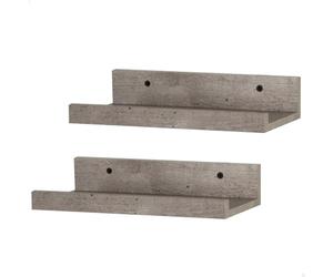 AKTIVE Max Home Lot de 2 étagères murales, 25 cm, Charge Max 4 kg, Effet Ciment, pour Les Photos, Décoration, Salon, Salle à Manger, Cuisine, Salle de Bain (18487)