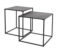AKTIVE Max Home Lot de 2 tables d'appoint, 38 x 37 et 34 x 41 cm, poids maximum 5 kg, en nid d'abeille, pour bureau, salon, salle à manger, chambre, style industriel, structure métallique noire (18507