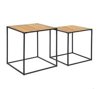 AKTIVE Max Home Lot de 2 Tables gigognes carrées 37 x 37 x 35 cm, 37 x 37 x 40, Poids Maximum 5 kg, Tables d'appoint, décoration Salon, Salle à Manger, Chambre à Coucher, Structure métallique Noire