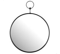 AKTIVE Max Home Miroir Mural, D35 cm, Rond, Anneau de Suspension, Décoratif, Moderne, Cadre Noir Mat, Cadre métallique, Minimaliste, pour Salon, Chambre, Salle de Bain, Bureau (18450)
