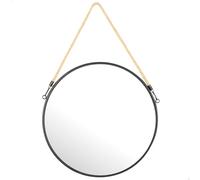 AKTIVE Max Home Miroir Mural, D55 cm, Rond, Corde de Jute, Décoratif, Design Circulaire, Moderne, Minimaliste, Cadre Noir, pour Hall, Chambre à Coucher, Salle de Bain, Salon (18446)