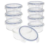 AKTIVE Max Home - Pack 8 Récipient en verre hermétiques, Coupes en verre micro-ondables, Récipients alimentaires refermables, 800 millilitres, Couvercles transparents, Récipients alimentaires (16536)