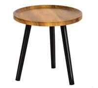 AKTIVE Max Home Table Basse Ronde 38x37 cm, Poids Max 5 kg, Tables Basses, Effet Bois Naturel, Pieds en métal Noir, Design Moderne, pour Salon, Chambre à Coucher, Couloir (18498)