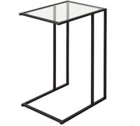 AKTIVE Max Home Table d'appoint, 40 x 30 x 59 cm, Poids Maximum supporté 5 kg, Forme de C, Tables en Verre, Structure métallique Noire, décorative, Salon, Chambre, Moderne (18502)