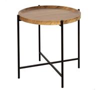 AKTIVE Max Home Table d'appoint Ronde 41 x 40 cm, Poids Maximum 5 kg, Tables Basses, Bois Effet Naturel, Pieds métalliques Noirs, Design Moderne, pour Salon, Chambre, entrée (18497)