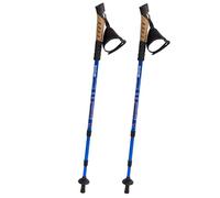 AKTIVE Pack 2 Bâtons, Bâtons de Randonnée Télescopiques, Bâton de Trekking en Aluminium, Poignée Rembourrée, Extensible de 67 à 135 cm, Disponible en Bleu et Noir, Sports