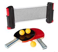 AKTIVE Pack Ping Pong, 2 Raquettes de Tennis de Table, Filet de Tennis Portable, balles de ping-Pong, Ø40 cm, Jeux extérieurs, Filet de Tennis de Table réglable, 165 cm, Table de ping-Pong (54121)