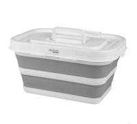 AKTIVE Panier Pliable 15 litres, Format rectangulaire, 46 x 33 x 23 cm, avec Couvercle et Fermetures de sécurité, Pliable Compact, sans BPA, boîte de Rangement Portable (63118)