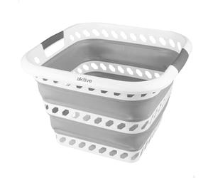 AKTIVE Panier Pliable 40 litres, Format Carré, 49X48X33 cm, Pliage Compact, sans Bpa, Boîte de Rangement Portable, Panier à Linge Pliable, pour la Maison, Le Camping et Les Pique-Niques (63115)