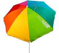 AKTIVE Parasol, 220 cm, Grand Parasol, Toit de Ventilation, Mât 28-32 mm, Protection UV50, Design Multicolore, Comprend Un Sac de Rangement, Beach