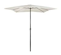 AKTIVE Parasol Carré Beige Ø300 cm, Hauteur 275 cm, Parasol de Jardin ou de Terrasse, Manivelle, 8 Baleines et Mât Aluminium Ø48 mm, Toile Polyester 160 g, M² (53875)