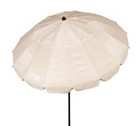 AKTIVE 62275, Parasol de plage anti-vent pliable Crème Ø220 cm, Inclinable, avec protection UV 50, pare-vent plage, parasol grand parasol de plage, parasols de plage