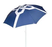 AKTIVE Parasol de plage de 200 cm, 8 baleines, bleu et blanc, protection UV50, mât en acier inclinable et réglable en hauteur, léger et amovible, housse avec bandoulière incluse (62424), multicolore