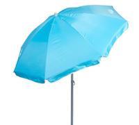AKTIVE Parasol de Plage Pliable Bleu Ø180, Protection UV50, Brise-Vent de Plage