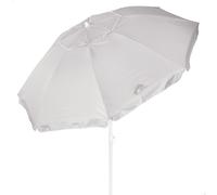 AKTIVE Parasol de plage, protection UV50, diamètre 200 cm, gris, toile Oxford, mât en aluminium 28/32 mm, 8 baleines, housse de transport avec bandoulière incluse (62488)
