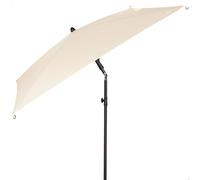 AKTIVE 61150 Parasol de terrasse carré, 175 x 175 cm, beige, mât en acier inclinable, tissu polyester avec protection UV30, 4 baleines résistantes, facile à monter et à ranger, parasol de jardin