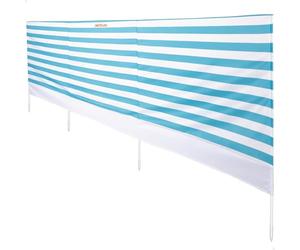 AKTIVE Paravent de Plage, 480 x 100 cm, Rayures Bleues et Blanches, Protection UV 30, Tissu Polyester, Structure en Acier, Comprend 4 poteaux, Sac de Transport, paravent Pliable (62491)